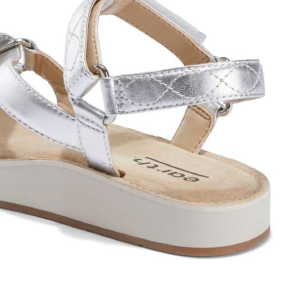 Earth Saba Silver Leather Walking shoes with Velcro closure and reinforced arch - Picture 6 of 11